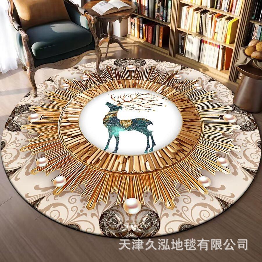 Circular Carpet Bedroom Living Room Carpet Coffee Table Carpet Home Sofa Circular Mat Ethnic Style Carpet