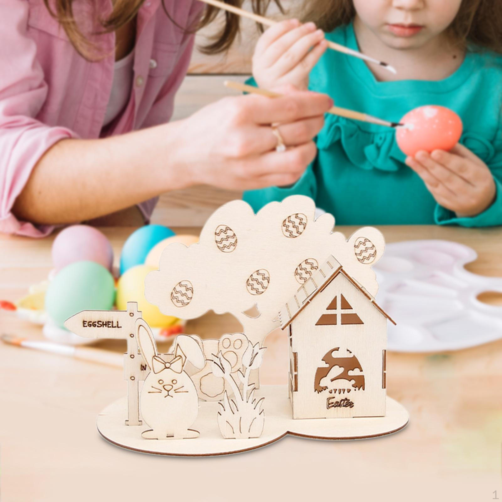 

3D деревянная головоломка в сборе, деревянные детские игрушки, наборы моделей, пасхальные яйца, кролик для школы на день рождения style C