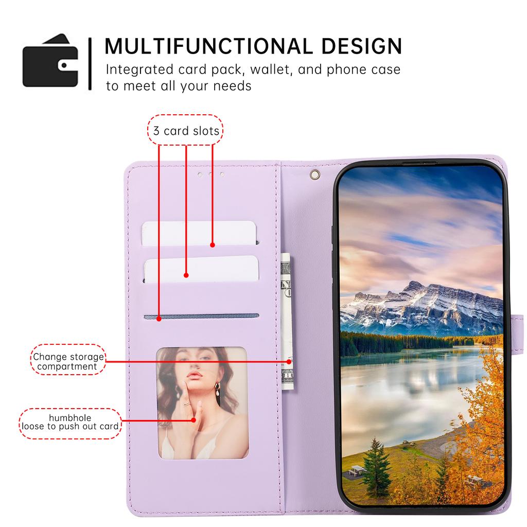 For iPhone 16e Case 3D Rhombus Grid Imprinted Wallet Leather Phone Cover with Lanyard