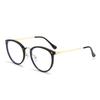 Retro Rivet Round Glasses Creative Artistic Anti Blue Light Flat Glasses for Women Men Decorative Eyewear
