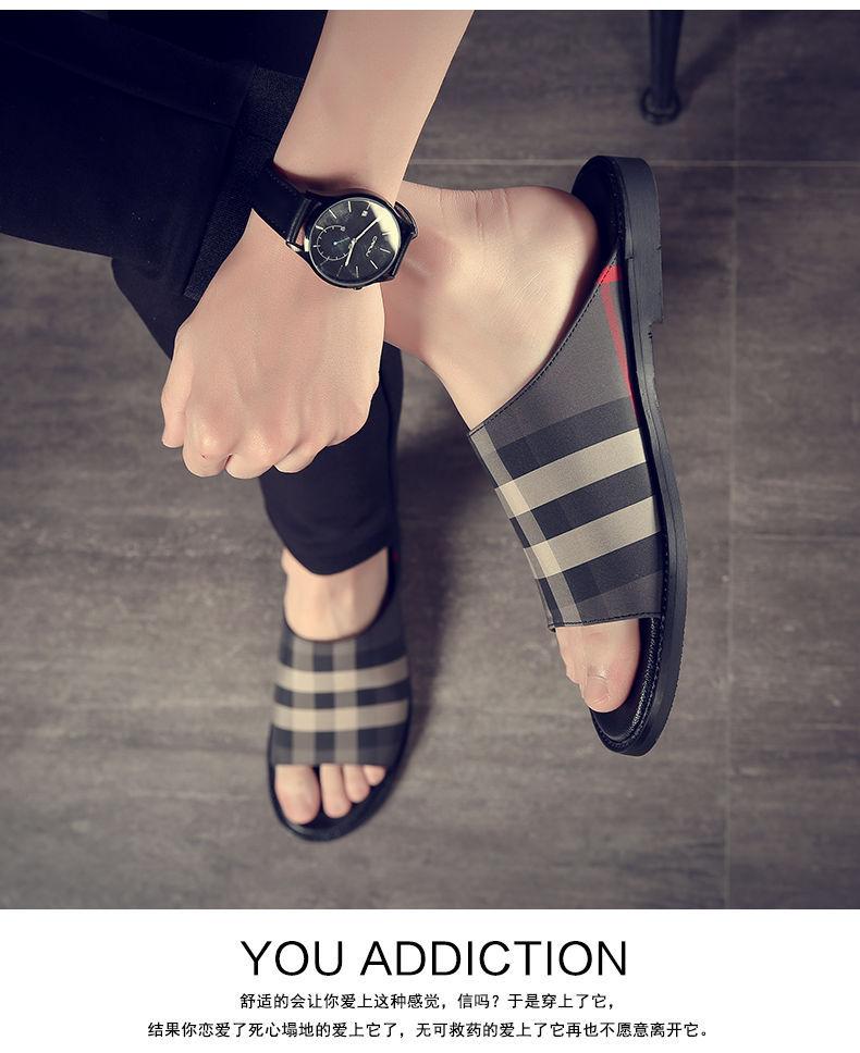 20254 New Summer Casual Versatile Personalized Slippers Trendy Casual Beach Shoes Wear Cool Slippers One Word Men