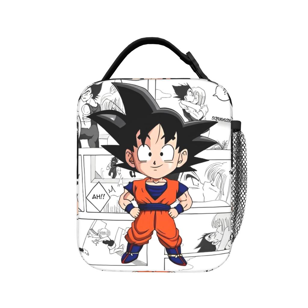 DBZ Kanji Symbol Insulated Lunch Bags Leakproof Son Goku Reusable Thermal Bag Tote Lunch Box Work Outdoor Food Bag