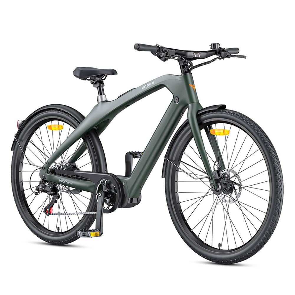 Engwe N1 Pro Carbonfaser Elektrofahrrad 250W, Herausnehmbarer Akku, Hydraulische Bremsen, Shimano 7-Gang, IPX5, 700C×42C Reifen City Pendler E-Bike Pedelec