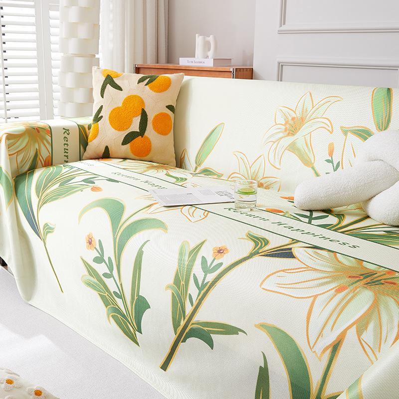 

Летняя прохладная подушка из ледяного шелка, подушка для дивана, нескользящая нескользящая универсальная натуральная кожа, чехол для сиденья, полотенце, летняя тонкая ткань 180*130cm