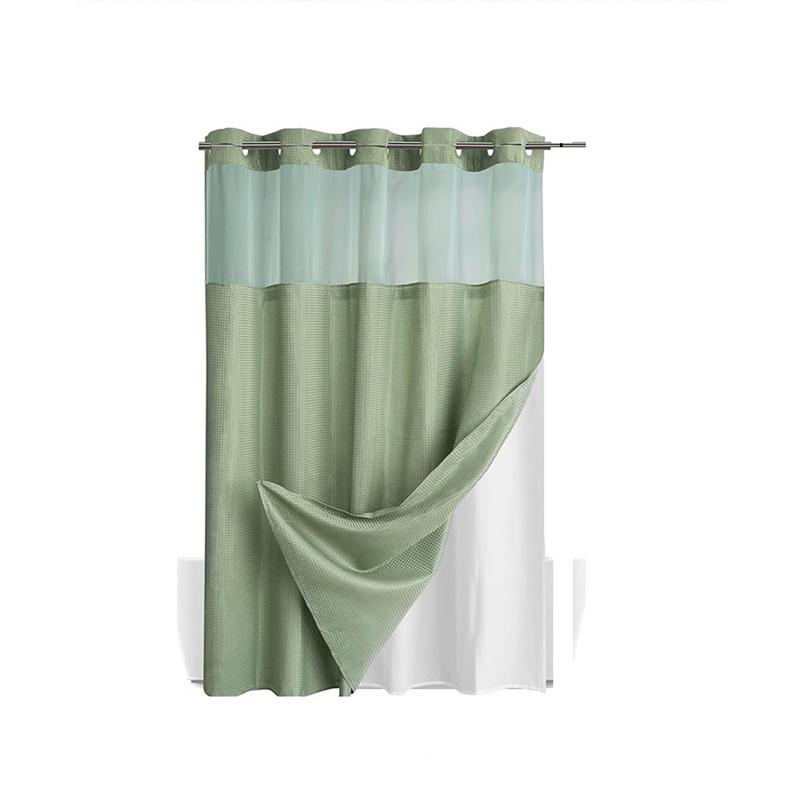 Dwuwarstwowa poliestrowa wodoodporna i odporna na pleśń tkanina łazienkowa zasłona prysznicowa