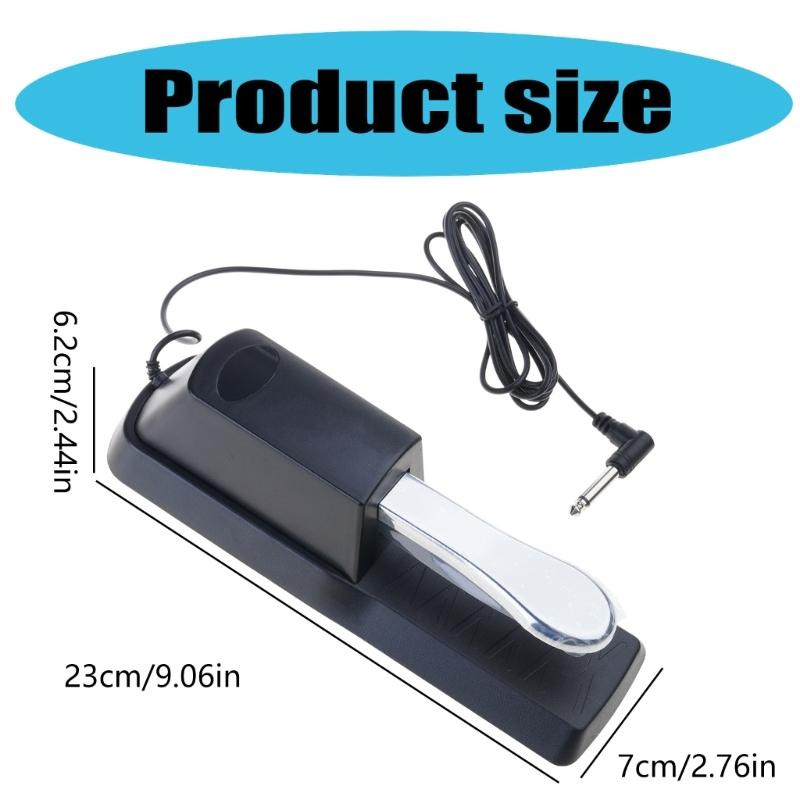 Piano Sustain Pedal Damper Pedal Polarity Switch Sustain Pedal Foot Switch 6.35mm Plug for Digital Piano MIDI Keyboard