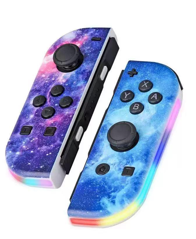 Joycon-style RGB Wireless Bluetooth Game Controller with Switchable Left and Right Small Handles for NS.
