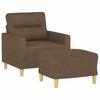 Armchair with Footstool Brown 60 Cm Fabric