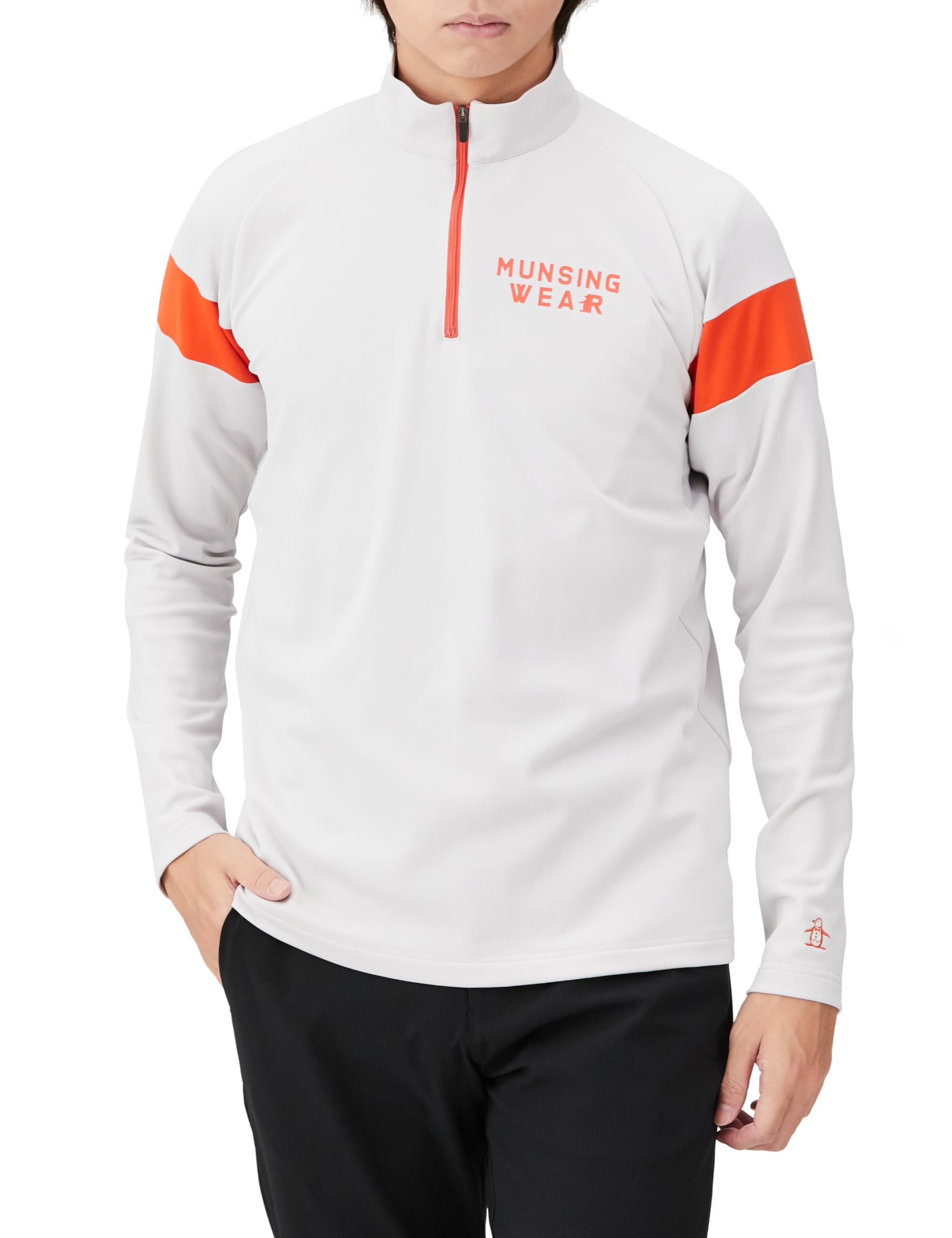 

Munsingwear Long Sleeve GY00 Soft Golf Men s Half-Zip Shirt, MGMWJB08, (Gray), Stretch, Windproof, Basic, Material, Thick,