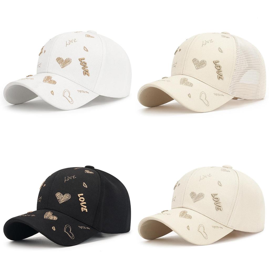 Love Heart Cap For Women With Breathable Polyester Material Sun Protection Casual Summer Hat