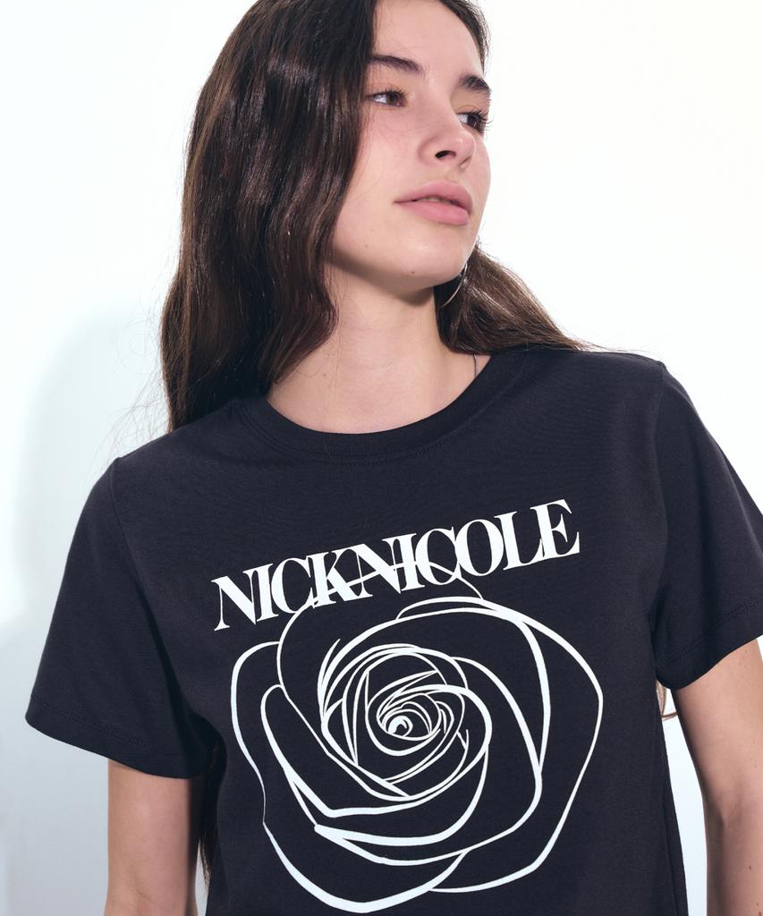 Nigaennikol Rose Nicole Label Slim Top_Black White