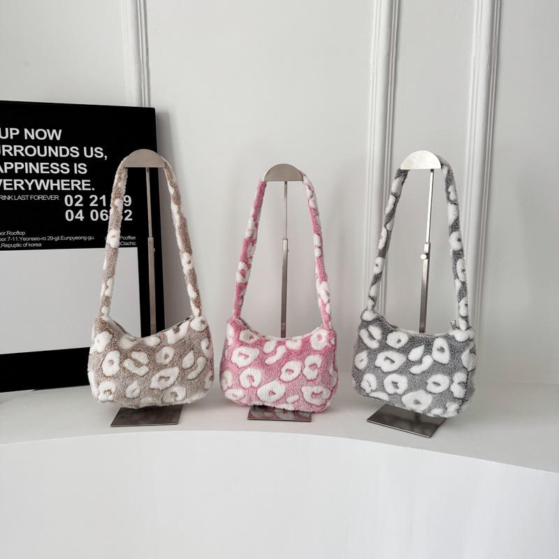 Damen Blumenmuster Plüschkissen Umhängetasche - Herbst/Winter