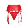 Sexy Imitation Leather High-waisted Garter Belt Set Plus Size Sex Underwear