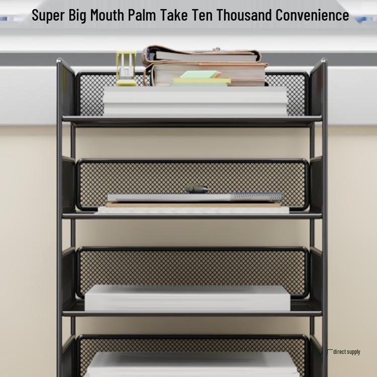 Multi-Layer Desktop File Organizer: A4 Rack & Storage Shelf for Office