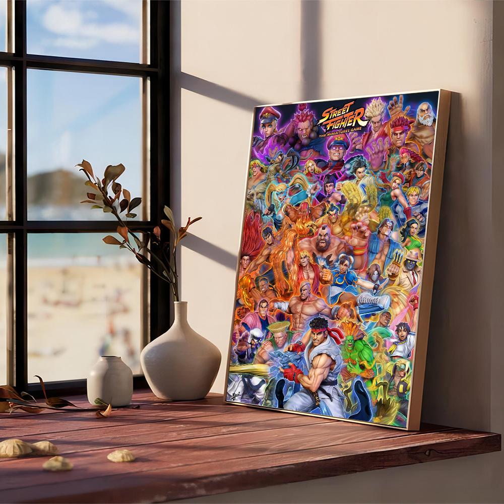 Spiel S-STREET F-FIGHTER Poster Anime Poster Klebend HD Qualität Wandkunst Retro Poster für Zuhause Kawaii Raumdeko