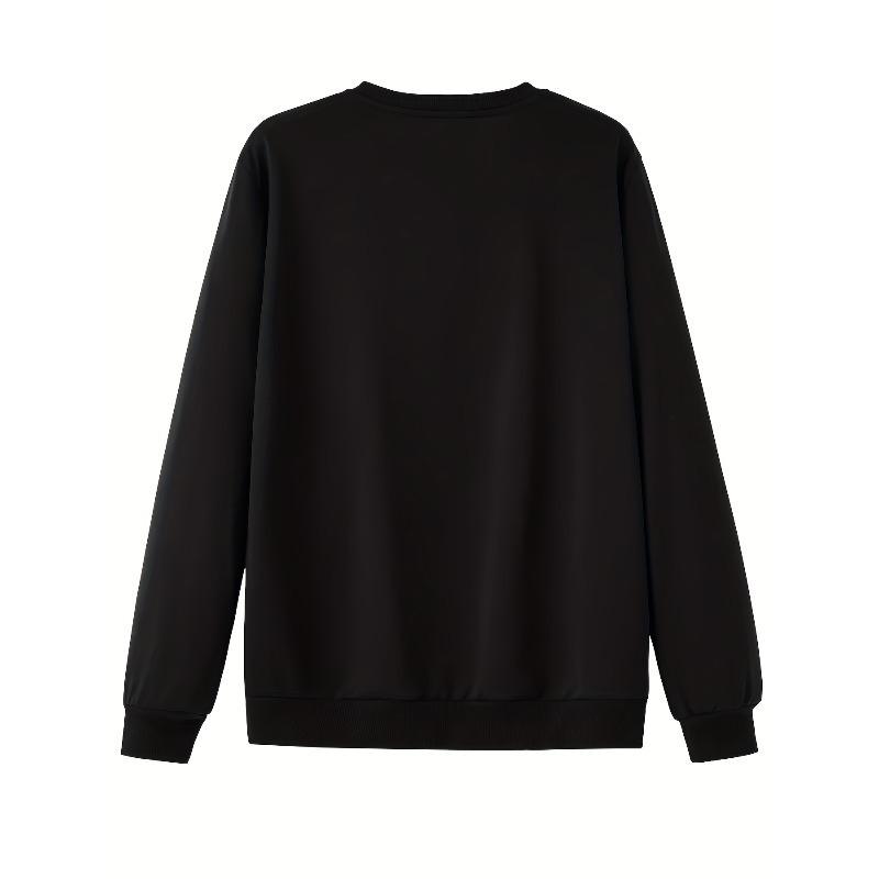 Pattern Print Pullover Round Neck Fashion Casual Sports Sweatshirt Top Base Layer Versatile, Fashion Round Neck Sweatshirt