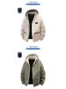 Men's Green Lambswool Hooded Jacket: Double-Sided, Casual, Velvet-Lined, Autumn/Winter Coat.