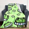 1pc Frog Green Throw Blanket Soft Flannel, Cozy All Season Polyester Perfect for Home, Office