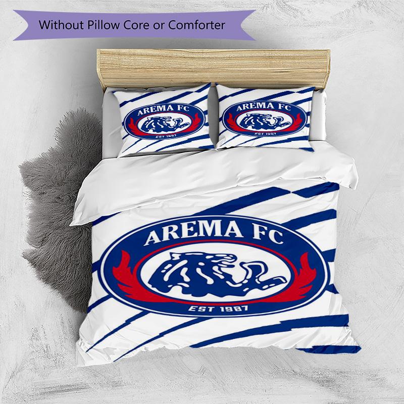 Arema Football Club Printed Pattern Duvet Cover Set – Includes 1 Duvet Cover and 2 Matching Pillowcases Bedroom Decor Christmas Gifts