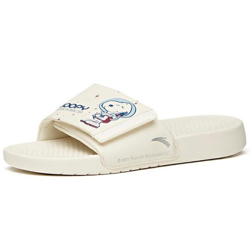 Anta Snoopy X  Lifestyle Series Durable Non-Slip Silent Slide Sandals Men Footwear White Blue 912126993-3