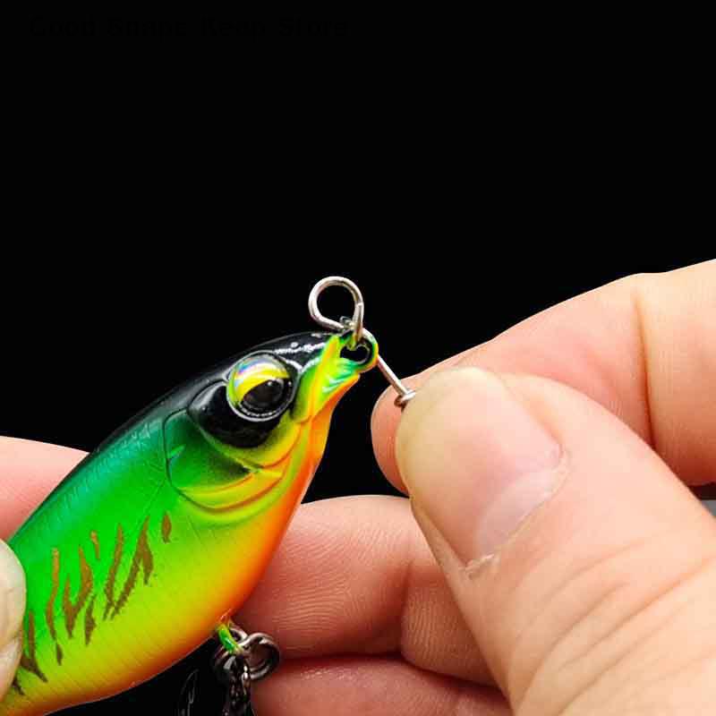 50Pcs Stainless Steel Quick Lock Snap Spring Clamp Buckle Lure Drop Rigs Safety Connector Bait Hook for Fishing - Strengthened