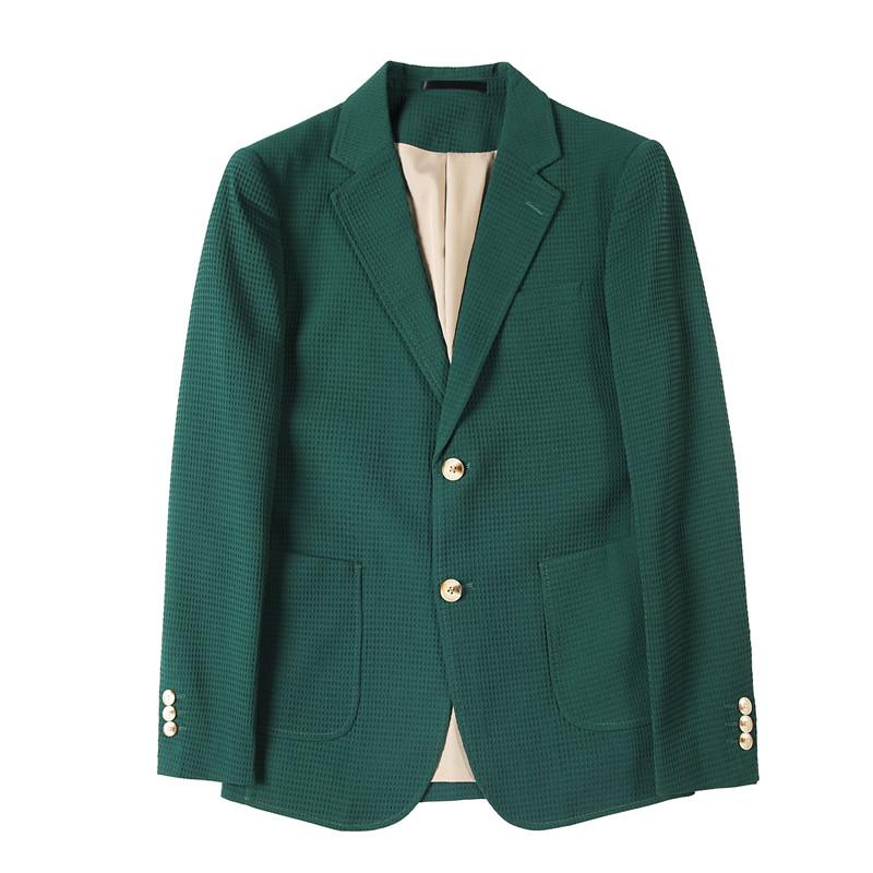New Arrival Men's Suit Waffle Jacket Blazers Woolen Overcoat In Houndstooth Pattern for Autumn and Winter,Waffle Plaid Suit