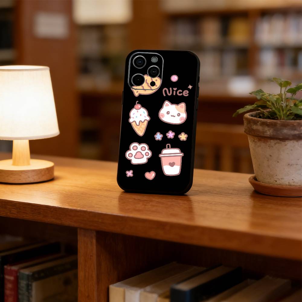 

cute Phone Case For iPhone 17, 16,15,14,13,12,11 Plus,Pro Max, Others Soft Black Cover iPhone16Se4