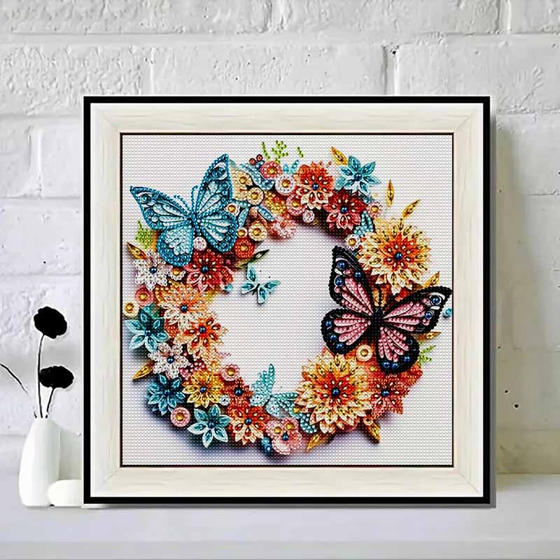 New Arrival 5D DIY Full Circle Diamond Painting "Butterfly Circle" Embroidery Cross Stitch Home Decor Gift