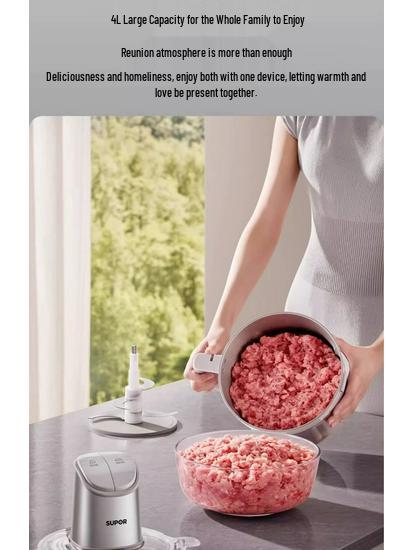 Supor 4L Multifunktionaler Elektrischer Fleisch- und Gemüsemühle mit Großer Kapazität für den Heimgebrauch
