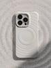 MagSafe-Compatible Wave Pattern White Phone Case for iPhone 16 Pro Max/17 Pro