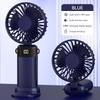 Large Capacity Handheld Mini Folding Fan Dual-Purpose Base And Neck Design 5-Speed Wind Speed Silent Rechargeable Desktop Fan