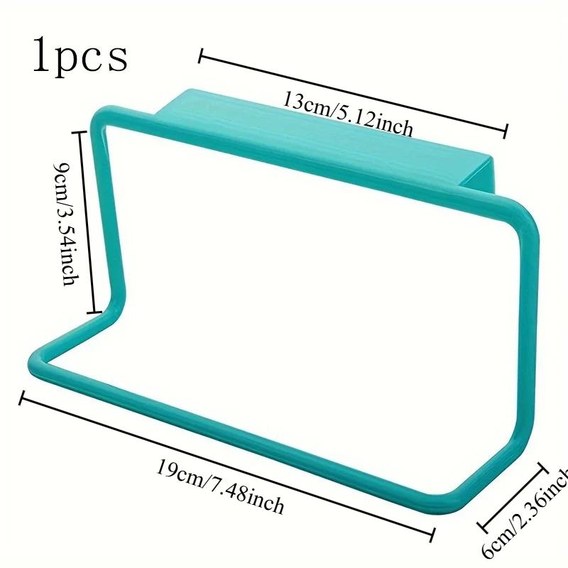 

1PCS Cabinet Door Single Pole Towel Rack Plastic Non Marking Cloth Hanger Miscellaneous Items No Need To Drill Holes синий