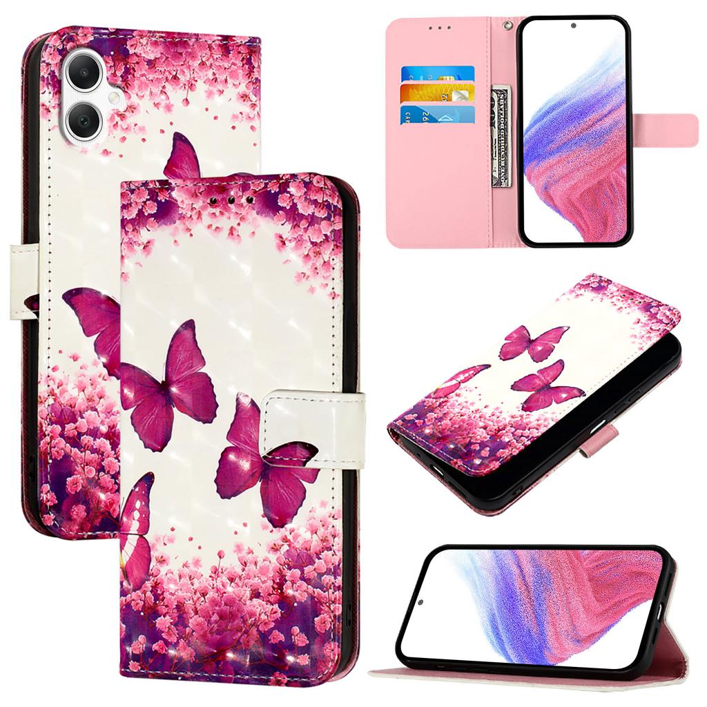 For Samsung Galaxy A06 4G Leather Case Pattern Printing Wallet Stand Mobile Cover with Strap