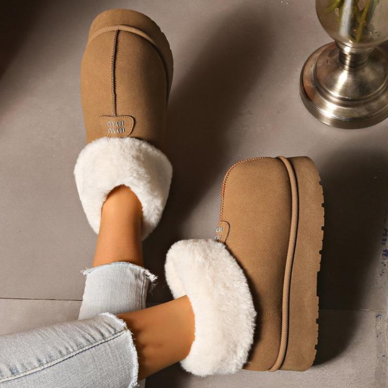 

Новые женские сноубутсы с плюшем, увеличивающие рост, обувь с большой головой, пушистые, средней высоты, теплые ботинки, увеличивающие рост, модные 41 коричневый