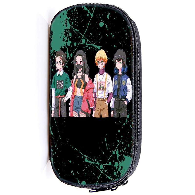 Demon Slayer Kamado Tanjirou Pencil Case Nezuko Boys Girls Kids Zenitsu Kimetsu No Yaiba Pencil Box Students Anime Pen Bags Children Gifts