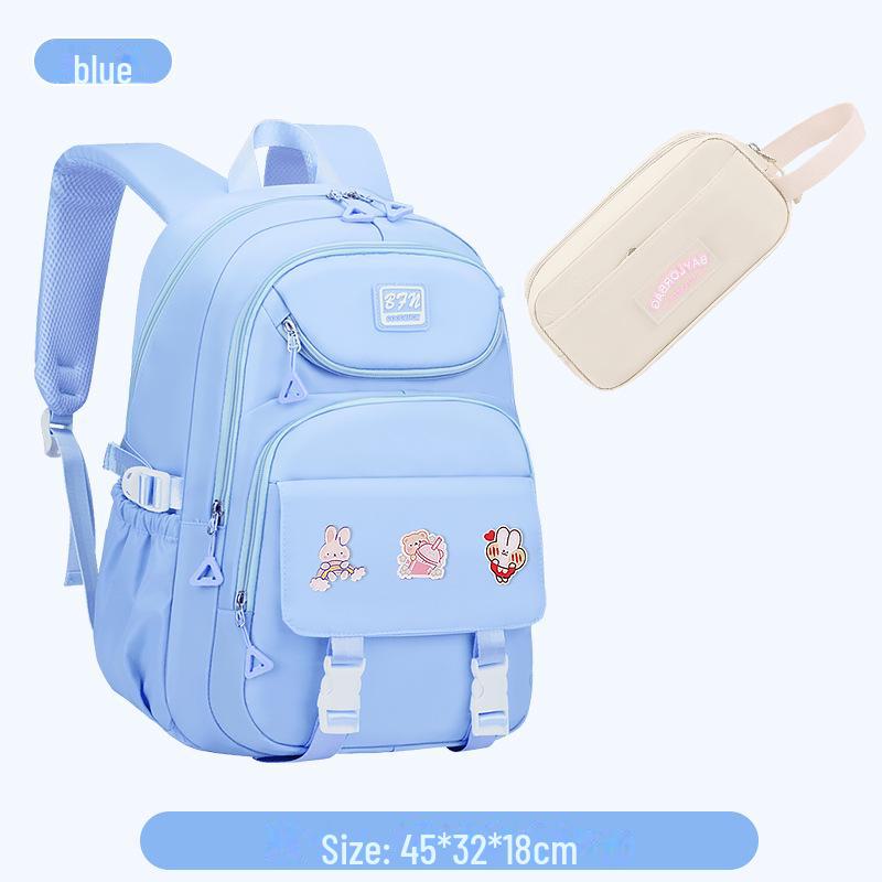 Large Capacity Backpack for Junior and Senior High School Students, Girls, Grades 3-6-9 with Burden-Reducing Design