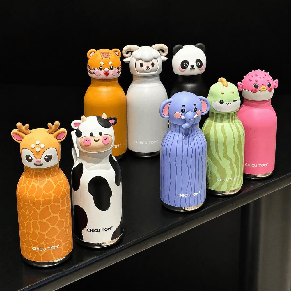 Cartoon Animal Shapes Insulated Water Bottle 480ml Vacuum Insulated Bottle  for Daily Use