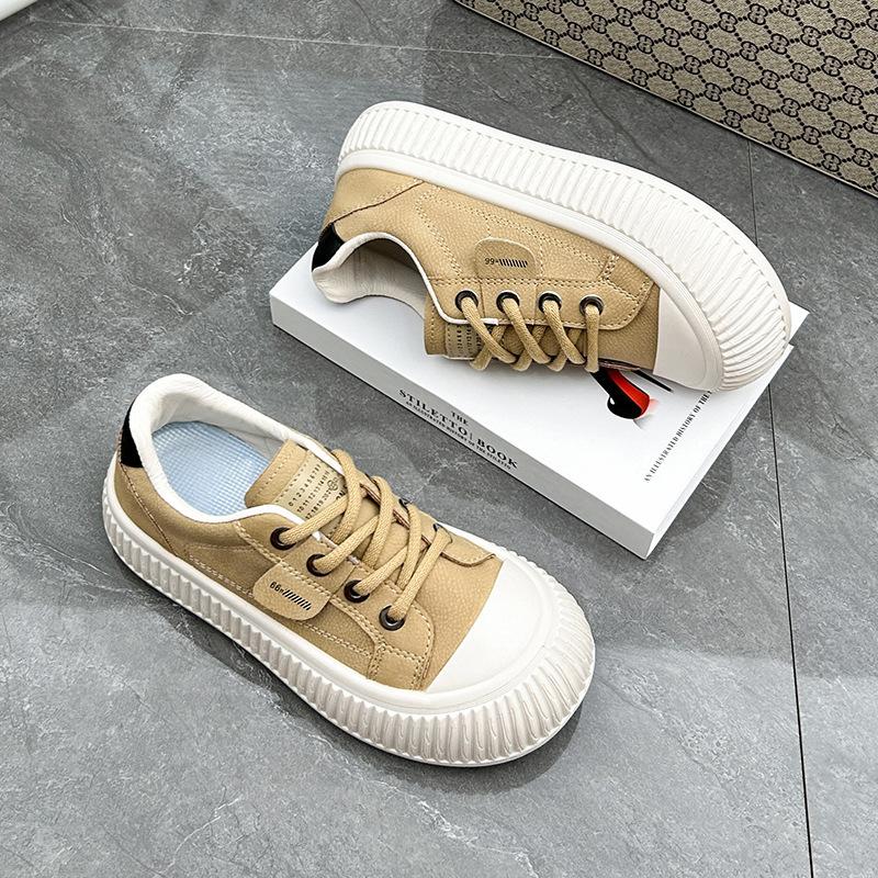 ins little white shoes student Korean version of female tide 2025 spring new thick sole heightening breathable casual shoes street shot XT82