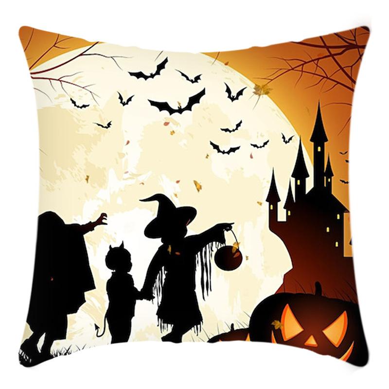 New Halloween Pumpkin Scarecrow Night Print Pillow Home Sofa Cushion Cover