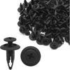 100pcs Universal 6.3mm Hole Plastic Black Rivets Fastener Fender Bumper Push Pin Clips for Car Vehicle