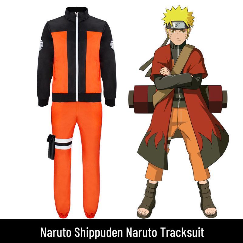 Naruto Uzumaki Cosplay Tepláková souprava a plášť set