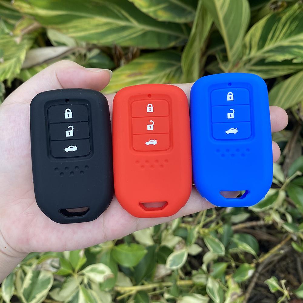 3 Buttons Silicone Car Fob Key Cover Protect Skin Case Holder for Honda Fit City Greiz Jazz XRV Venzel HRV CRV Remote Keychain