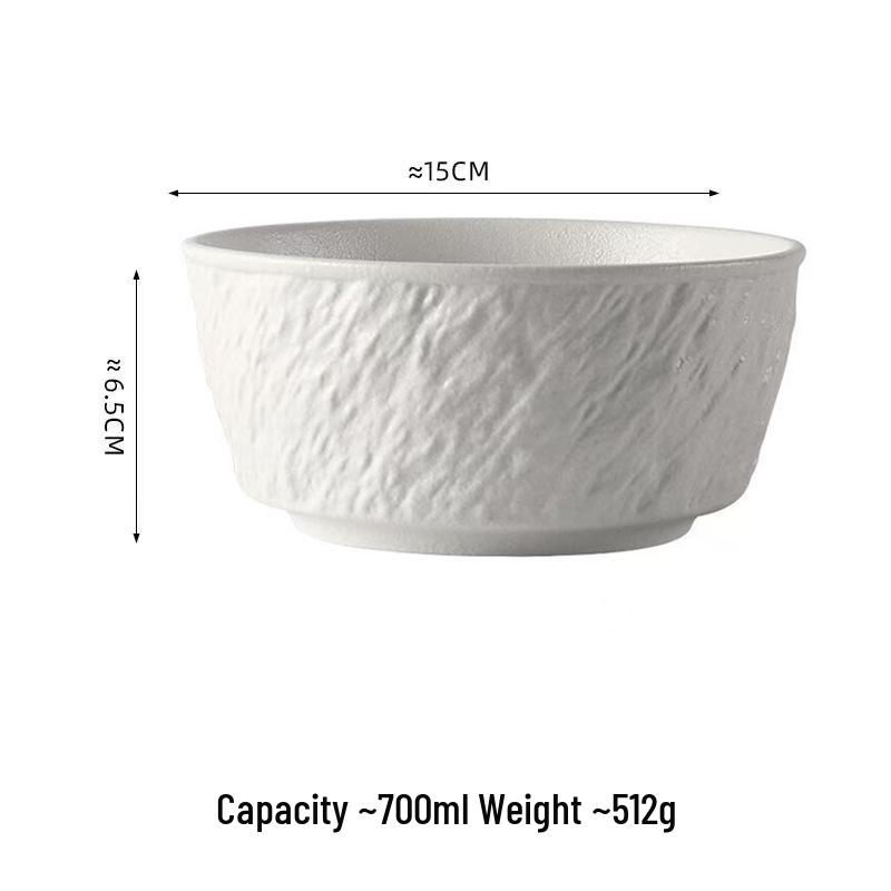 Nordic Style Large Ceramic Bowl: Round Underglaze Design, Thickened for Heat Resistance, Perfect for Soup, Salad, or Noodles.