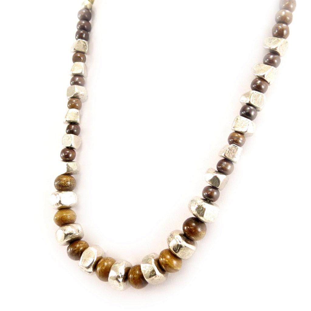 Les Trésors De Lily [C5021] - Collier Créateur 'Kilimanjaro' Marron Argenté