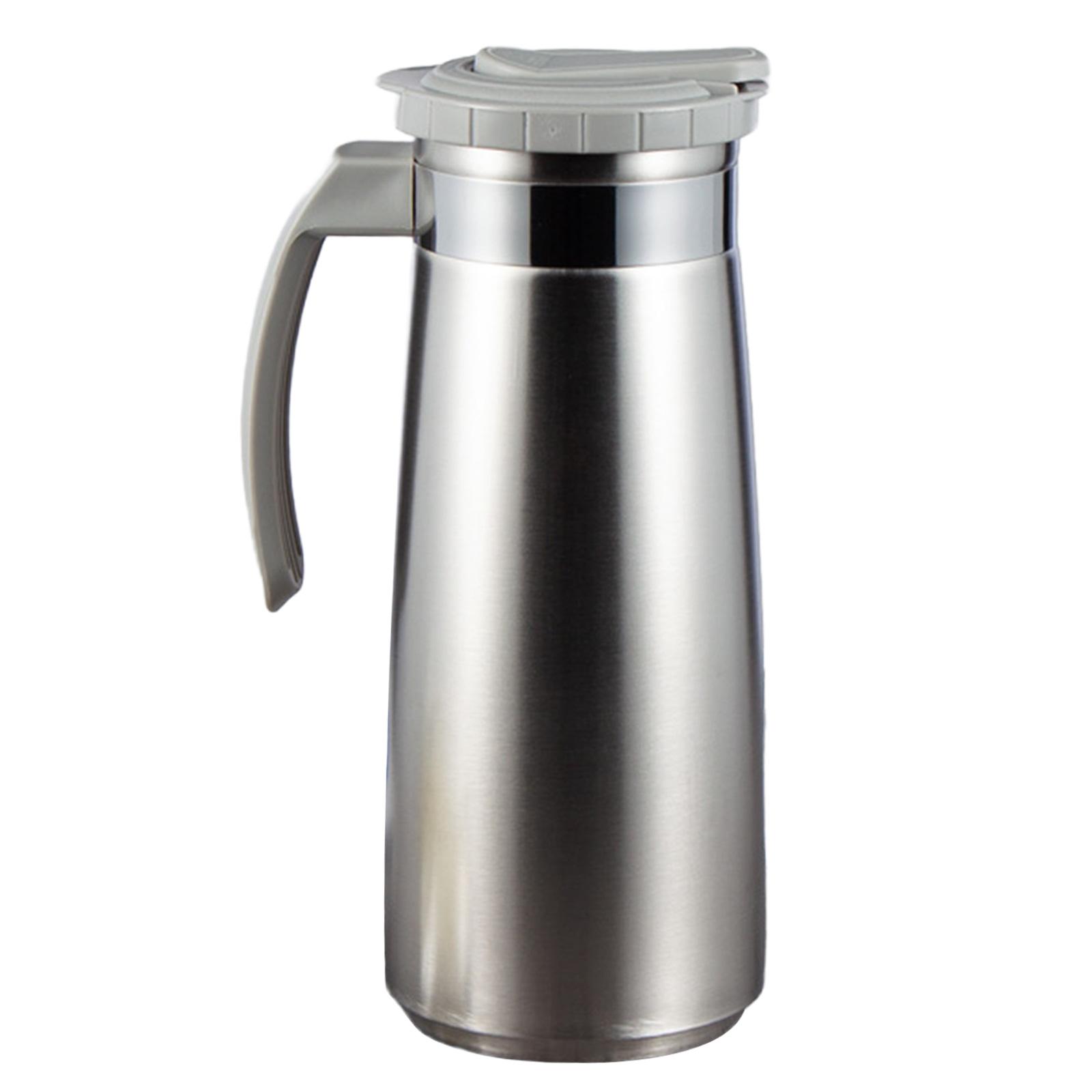 

Stainless Steel Beverage Jug 1.3L Water Jug Cold Water Kettle for Juice Milk Drink for Home Party Outdoor Picnic restaurant Use серый