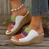 2024 Summer High Quality Women's Shoes Fashion Women's High Heel Slippers Large Size Medium Heel Open Toe Women's Beach Shoes