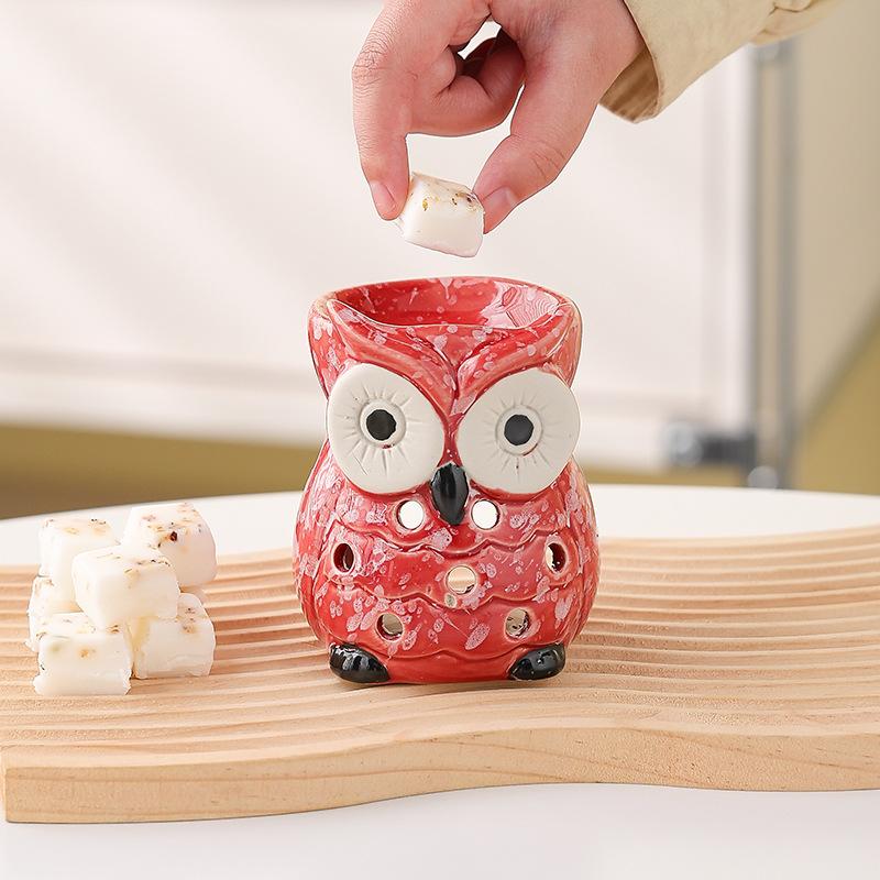 Aushöhlen Keramik Aromatherapieofen Innen Kerze Duftlampe Retro Hausgebrauch Aroma Brenner Schlafzimmer Eule Ätherische Öllampe