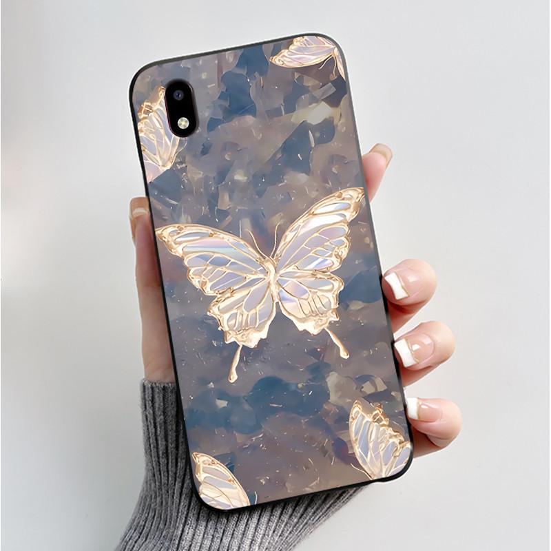 Hülle Für ZTE Blade A3 2020 Handyhülle Schutzhülle Weiches Silikon Schwarz Tpu Ästhetisch Luxus Mode Schmetterling Blumen Rückseite