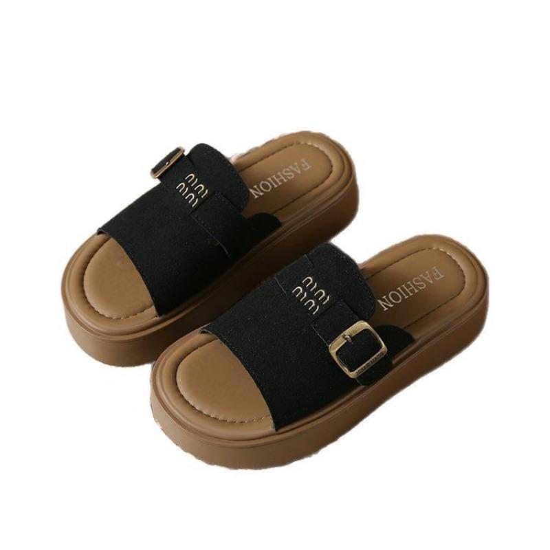 Thick-soled Bag Head Half Slippers Women's Summer New Sandals Wear Retro Lazy One Pedal Beach Shoes