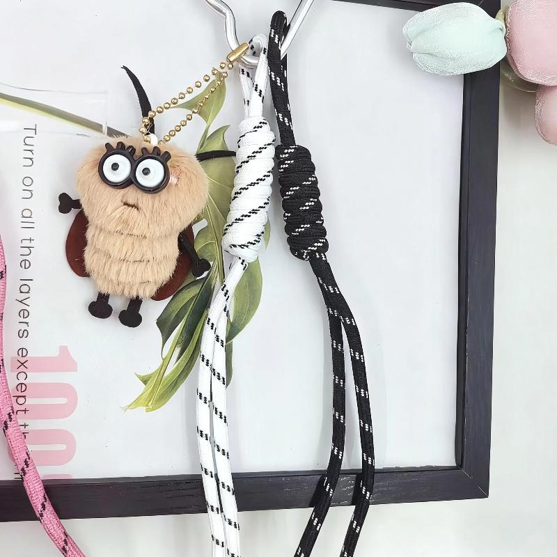 

1 шт. Смішна плюшева лялька тарган, плетений мотузковий кулон, брелок, милий брелок для сумки, тримач для ключів від машини, унісекс, захист від втрати, брелок-шарм для рюкзака A1